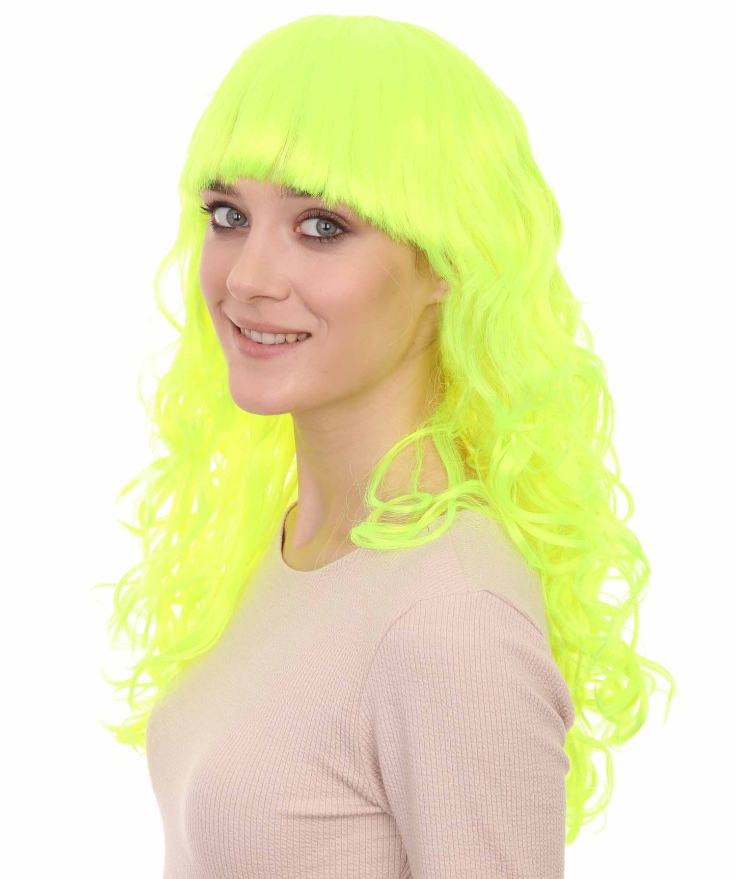 Wigs2you ハロウィンパーティープレミアム H-848 バットマン 女性ジョーカーウィッグ ネオングリーン色