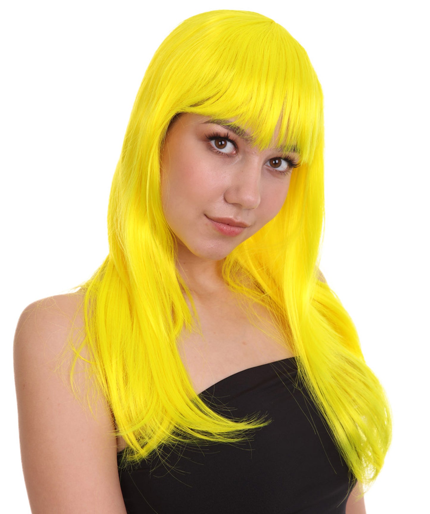 Wigs2you ハロウィンパーティープレミアムレディース H-1068 とても快適なグラマーグリーンウィッグ ネオンイエローカラー