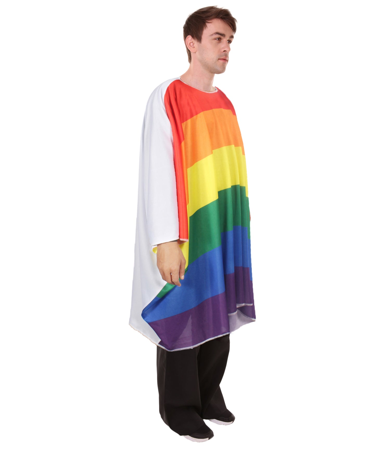 ユニセックス JCO-435 LGBTQ フラッグチュニックポンチョ レインボーカラープライドコスチューム