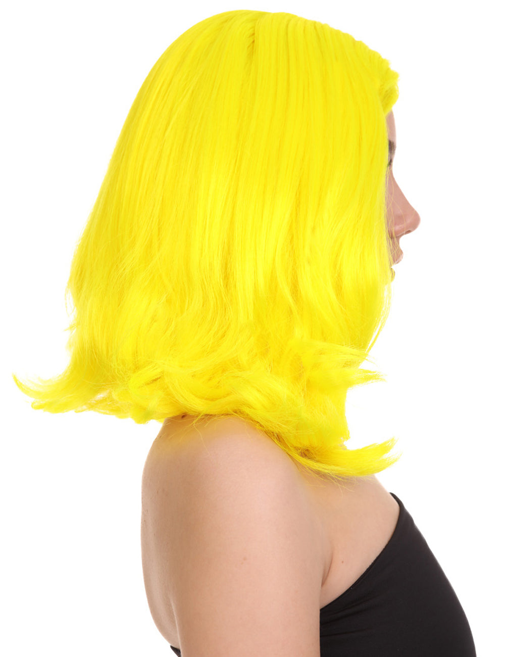 Wigs2you ハロウィン パーティー プレミアム レディース H-1299 着けやすい 快適なフィット感 ネオンイエロー ページボーイ ウィッグ