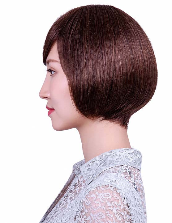 30歳〜40歳 若者の短い HT-022 100% ヒューマンヘア ナチュラルエレガンス ハンドタイド ヒューマンヘア束