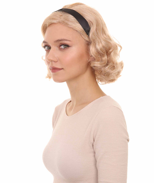 ウィメンズ ショート ウェービー ゴールデンブラウン ウィッグ H-4768 パーティーウィッグ