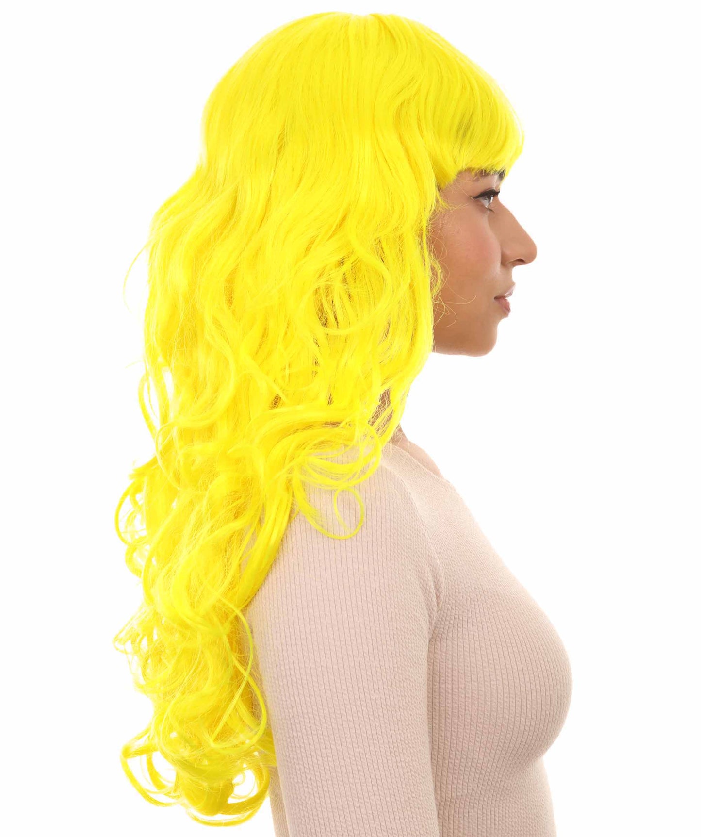 Wigs2you ハロウィンパーティープレミアム H-842 バットマン 女性ジョーカーウィッグ ネオンイエロー色