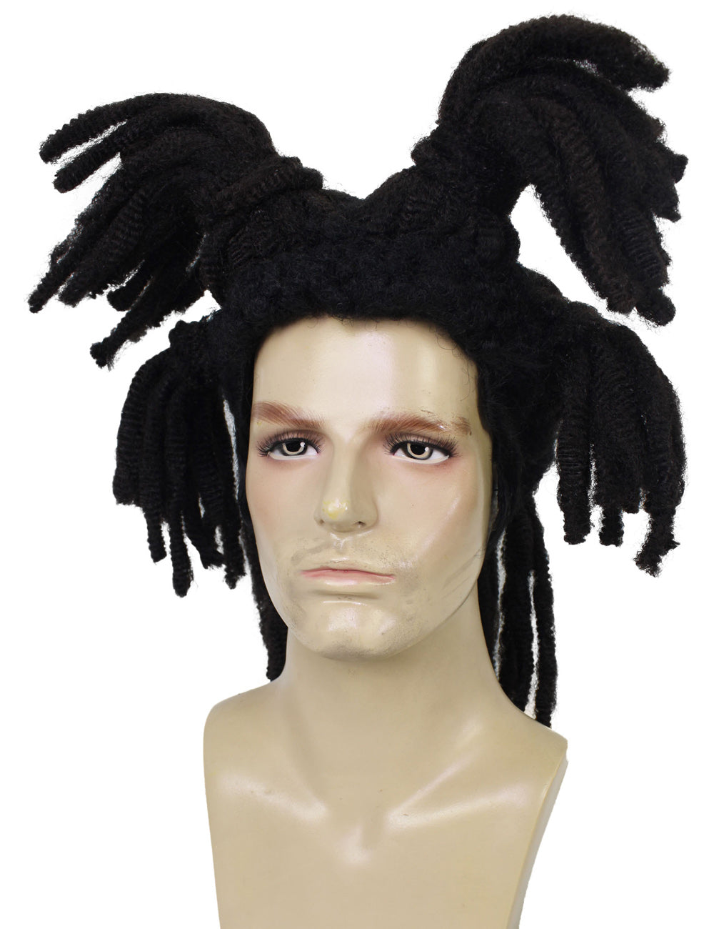 ハロウィンパーティー プレミアム 大人用 男性の「Jean Michel Basquiat」の黒でスタイリッシュなウィッグ H-5699