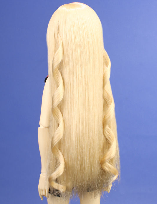 トレッゼのブレンド通常のシンプルなロングストレートスタイルの人形のウィッグ W-680プラチナブロンドの色