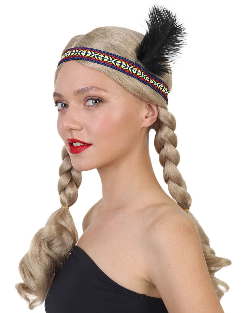 Wigs2you ハロウィンパーティープレミアムレディース H-1473 美しいルックを手に入れよう!ネイティブインディアンスタイルのウィッグ