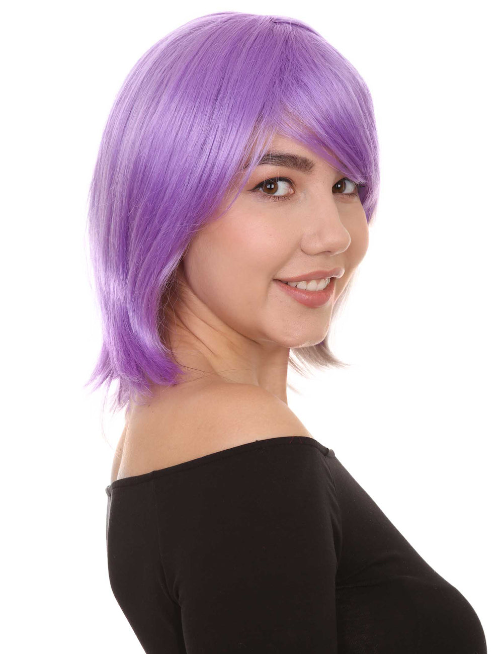 Wigs2you ハロウィン パーティー プレミアム H-1430 簡単に着用でき 快適なフィット感の女性ショート ライラックウィッグ