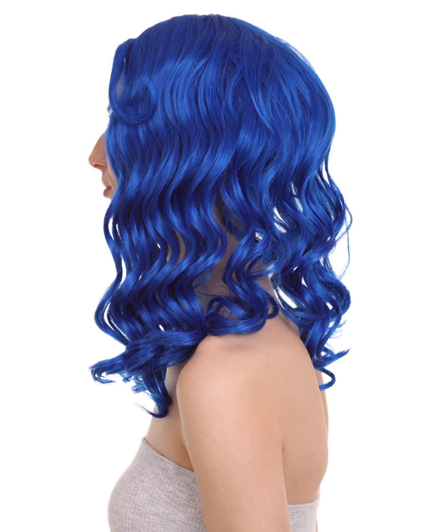 Wigs2you ハロウィンパーティー プレミアム レディース H-1089 アリスウィッグ 鏡の国のアリス ダークブルー色