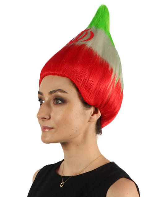 女性用コスプレウィッグ イラン国旗 トロールスタイル H-3993 国の誇り プレミアム通気性キャップレスキャップ
