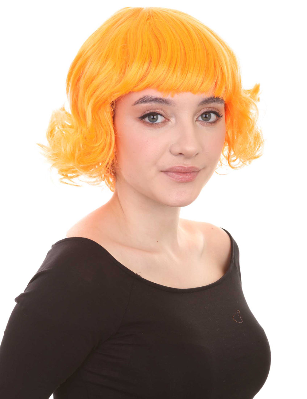 Wigs2you ハロウィン パーティー プレミアム レディース H-1345 着けやすい 快適なフィット感 カーニバル パンプキン オレンジ ウェーブのかかったウィッグ