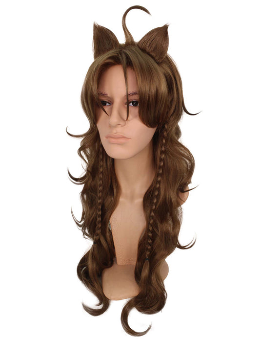 レディースファッション C-089 ロング C-ライトブラウン ウェーブ コスプレヒートスタイラブルウィッグ