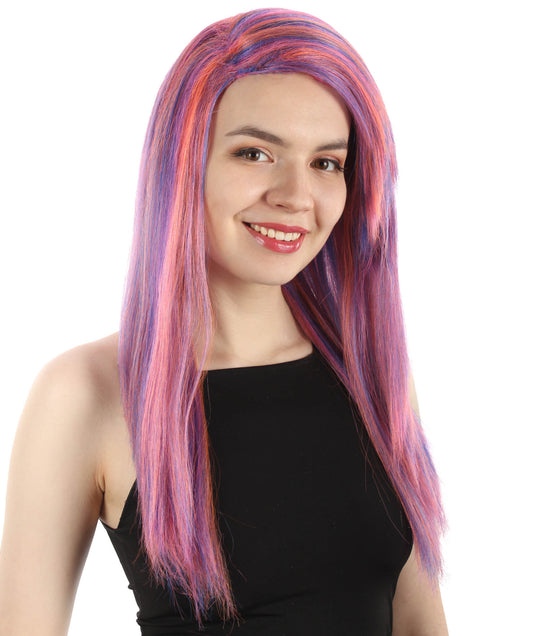 女性用ロングストレートサイドパートコスプレウィッグ ピンクオンブレ H-5220_31 ファンシースタイル プレミアムハロウィンパーティーウィッグコレクション