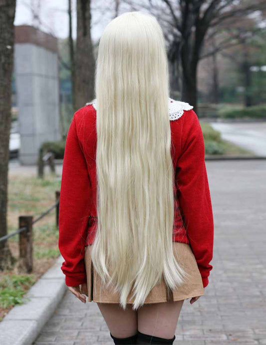 レディースファッション W-737 ロングストレート C-プラチナブロンド コスプレヒートスタイラブルウィッグ