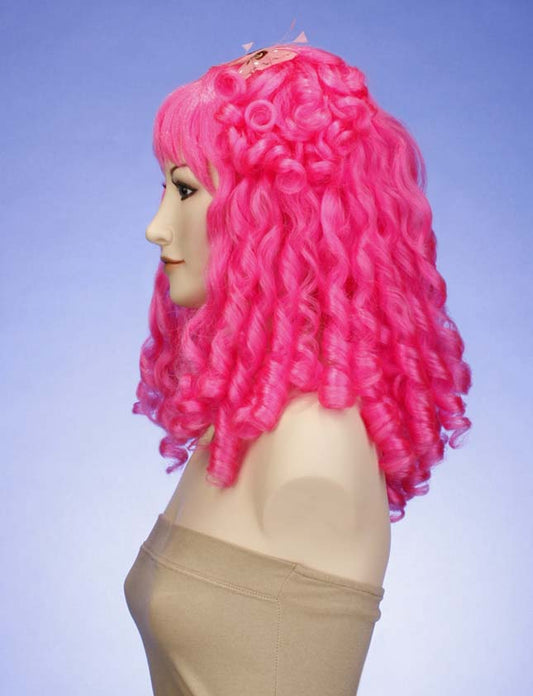 ハロウィンパーティープレミアムレディース  キャンディピンクウィッグ ファンシーキャラクターファッションウィッグ