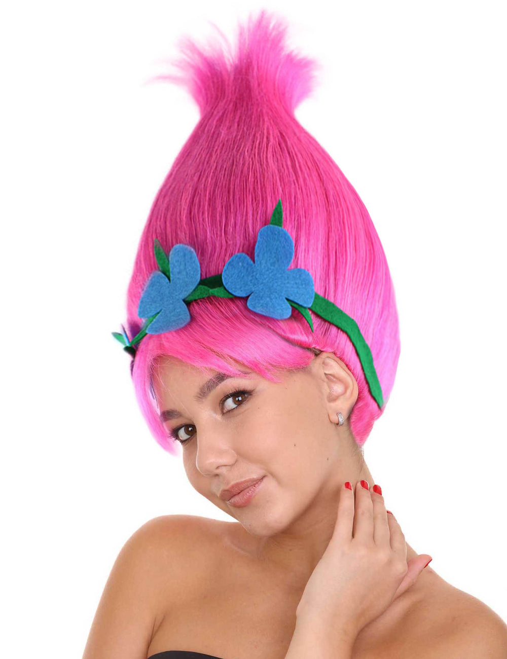 Wigs2you ハロウィン パーティー プレミアム レディース H-1448 着けやすい 快適なフィット感 コスプレウィッグ ポピートロールズ スタイル ピンクカラーウィッグ