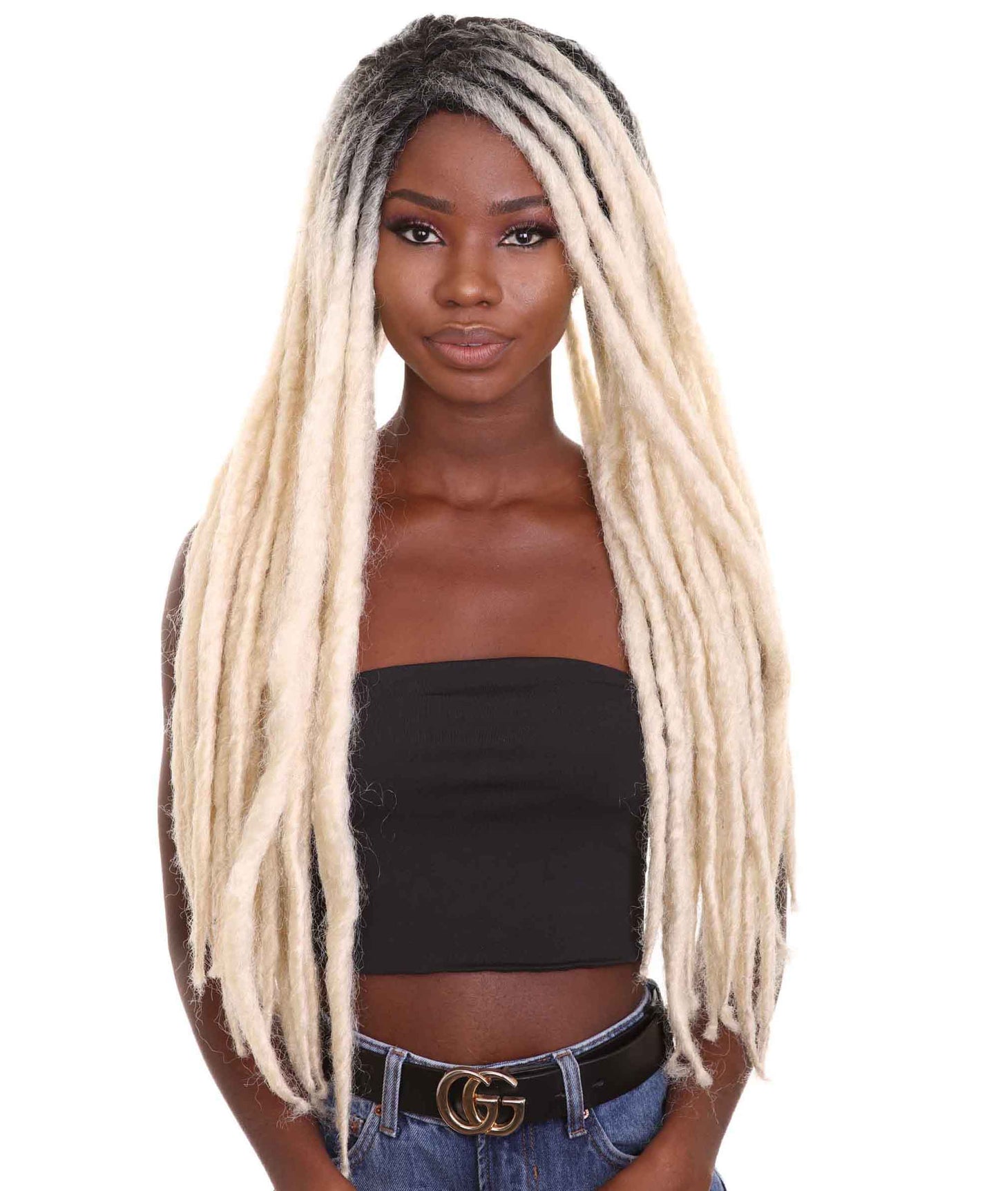 ハロウィンパーティープレミアム H-5262 女性用ロングドレッドロックウィッグ フクシャ