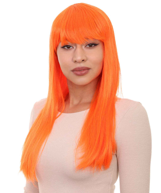 Wigs2you ハロウィン パーティー プレミアム レディース H-1072 とても快適なグラマー グリーン ウィッグ ネオン オレンジ カラー