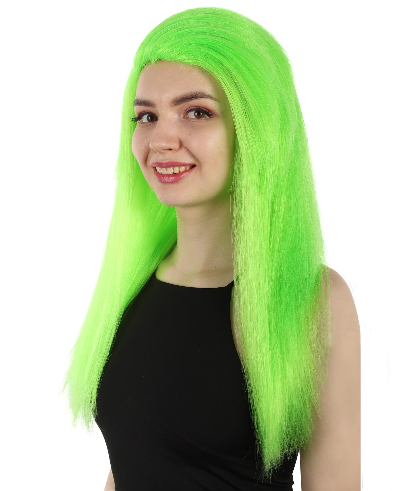 女性用ロングストレートサイドパートコスプレウィッグ ライトグリーン H-5220_8 ファンシースタイル プレミアムハロウィンパーティーウィッグコレクション