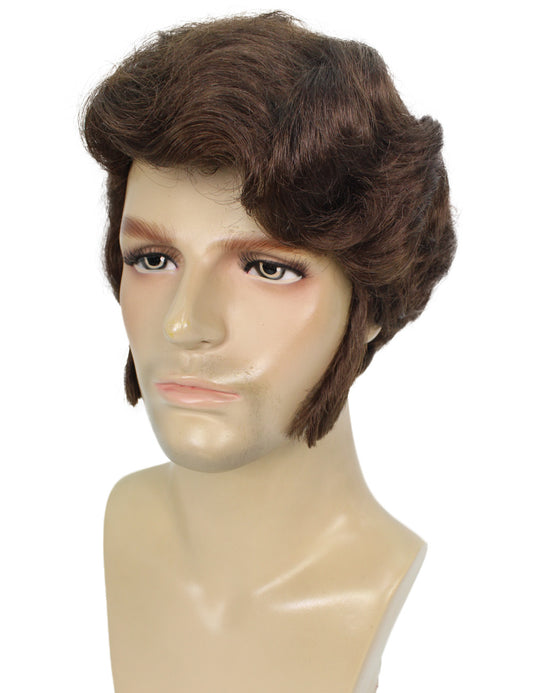 ハロウィンパーティープレミアムメンズ H-5644 バロックブラウンルネサンスアンソニーウィッグ 軟らかい合成繊維の髪