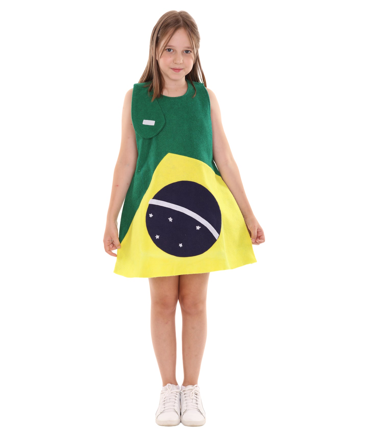 ブラジル国旗トロールのドレススポーツコスチューム愛国コスプレ子供の女の子JCO-184Kidsコスチューム
