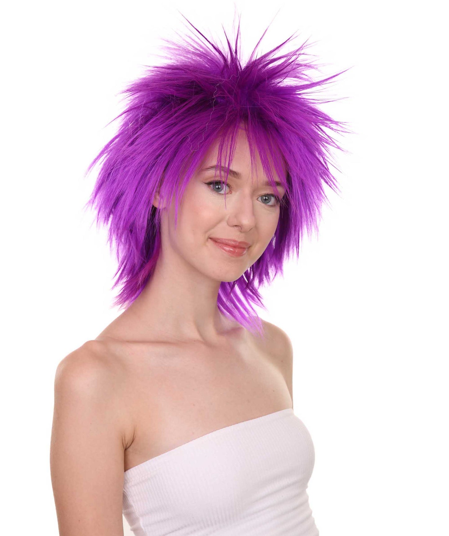 Wigs2you ハロウィンパーティープレミアムレディース H-1695 着け心地が良い とても快適 ファンキーパンク ネオンパープルウィッグ
