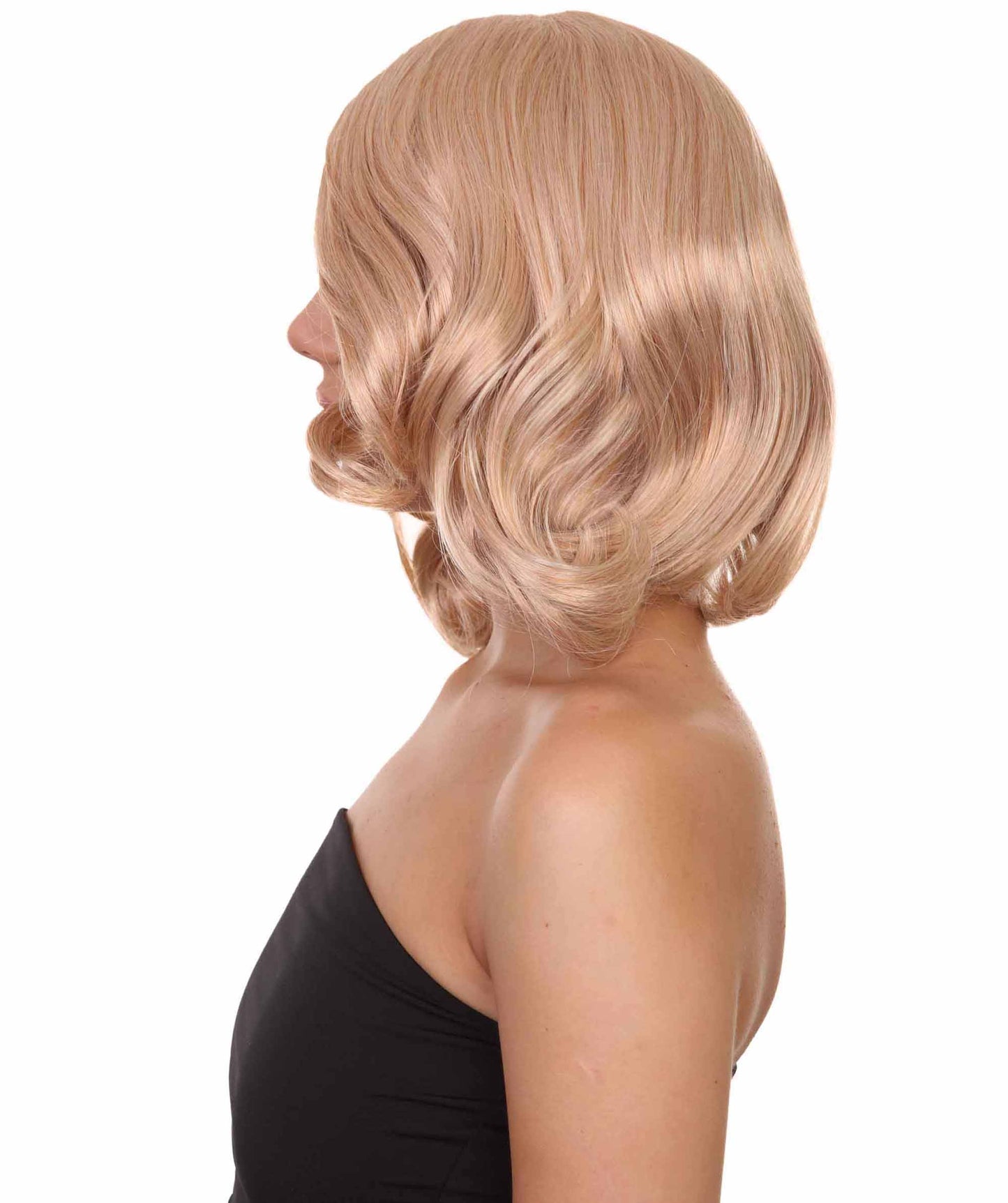 Wigs2you ハロウィン パーティー プレミアム 簡単に着用できる H-1142 とても快適なゴールデン ブロンド カーリー レディ ウィッグ