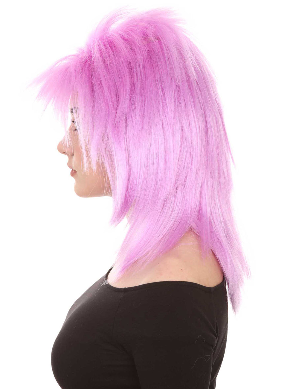 Wigs2you ハロウィン パーティー プレミアム H-1318 簡単に着用でき 快適なフィット感 80 年代女性パープル ロッカー スタイルウィッグ