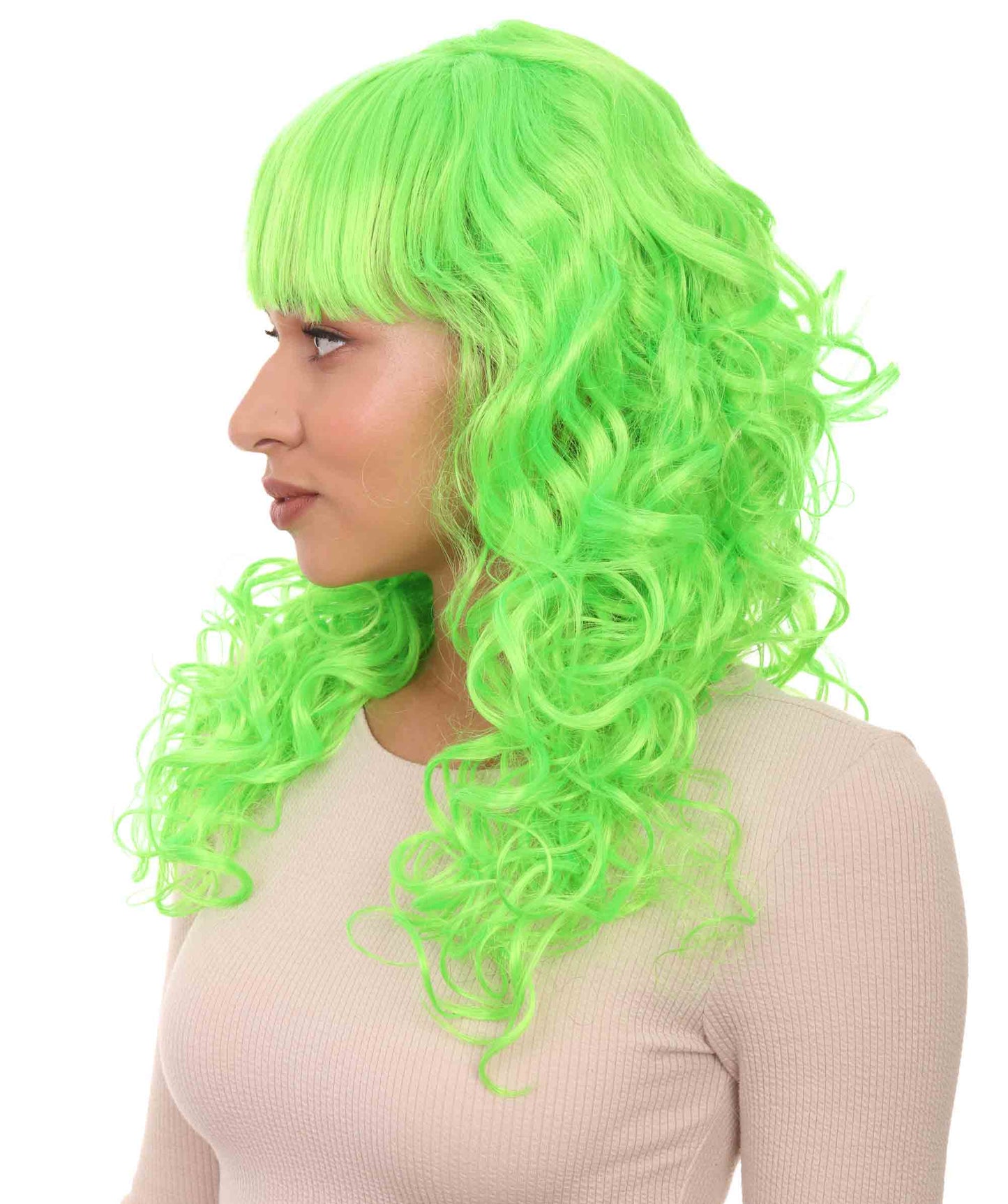 Wigs2you ハロウィンパーティープレミアムレディース H-1001 着用しやすい ベラウィッグ ライムカラー