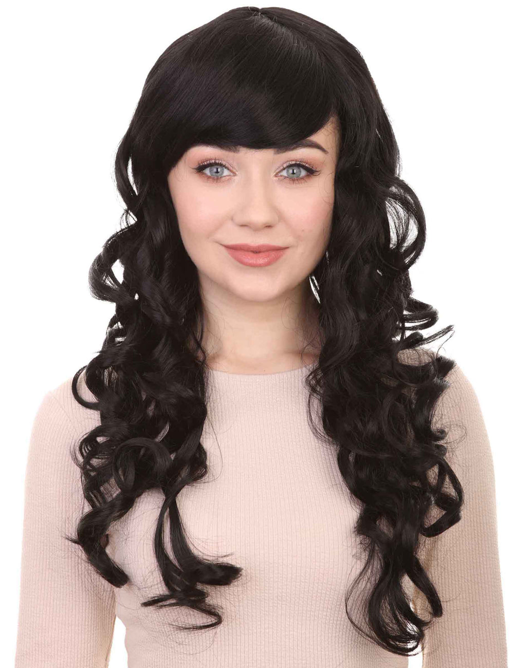 Wigs2you ハロウィンパーティー プレミアム レディース H-690 ロング ブラック カーリーウィッグ