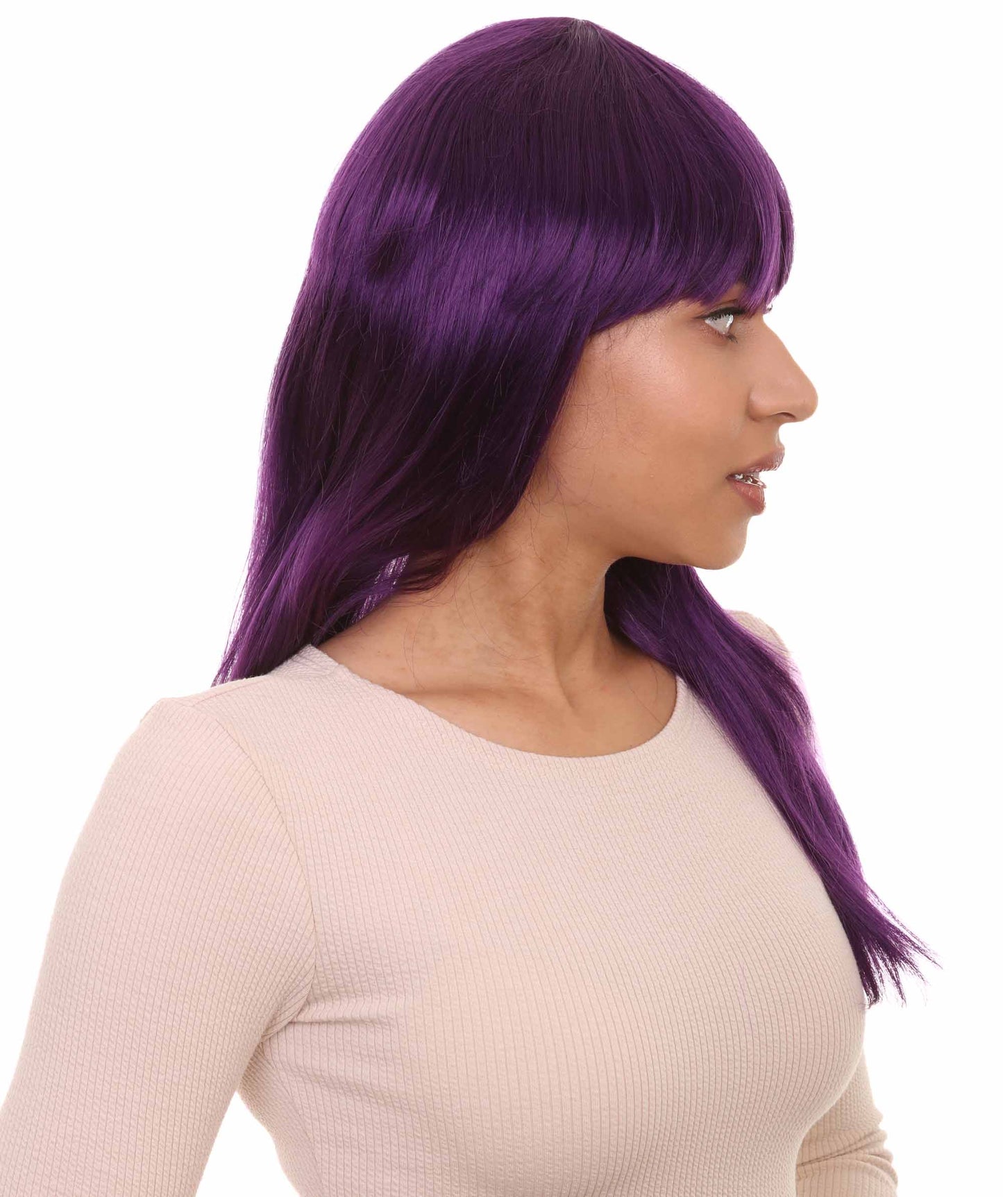 Wigs2you ハロウィンパーティープレミアムレディース H-1051 とても快適なグラマーグリーンウィッグ バイオレットカラー