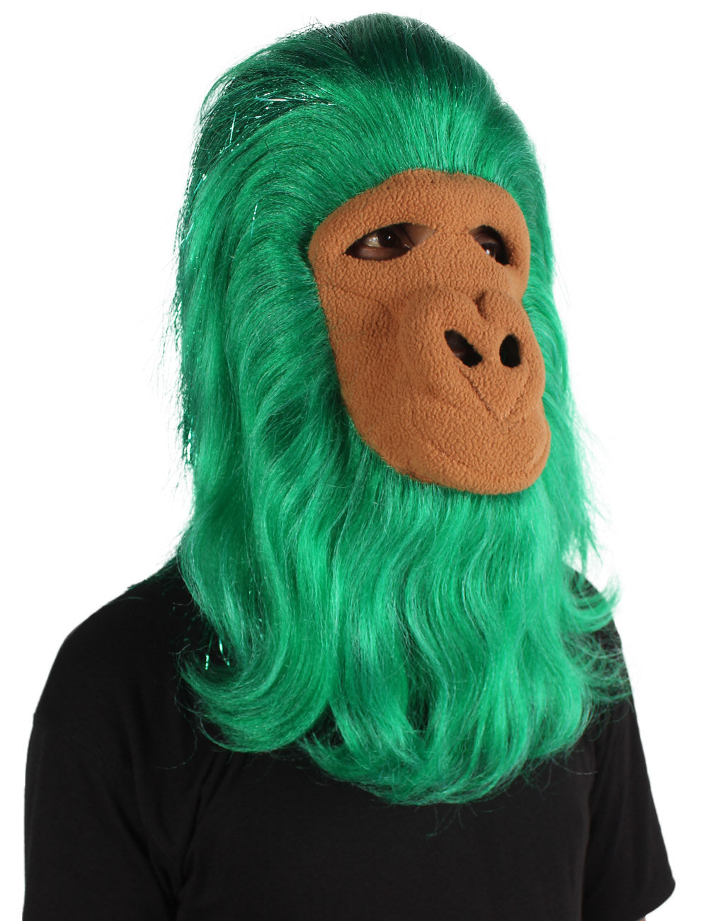 ハロウィンパーティープレミアムメンズ H-5647-GR ヘアリーユニセックスエイプティンセルマスクのみ 緑 軟らかい合成繊維