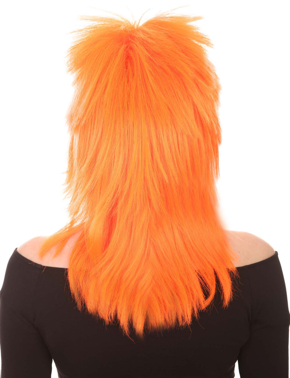 Wigs2you ハロウィンパーティープレミアム H-1335 簡単に着用でき 快適なフィット感 80 年代女性ネオンオレンジロッカースタイルウィッグ