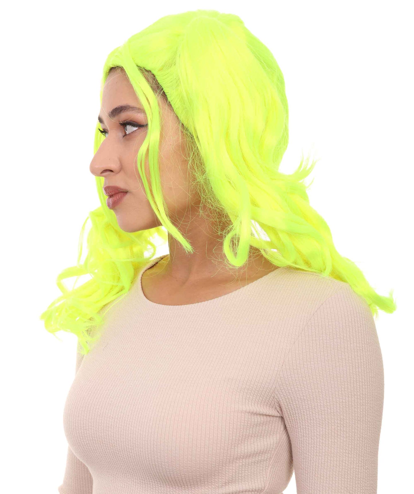 Wigs2you ハロウィンパーティー プレミアム レディース H-742 ドリー ピグテールウィッグ ネオングリーン色