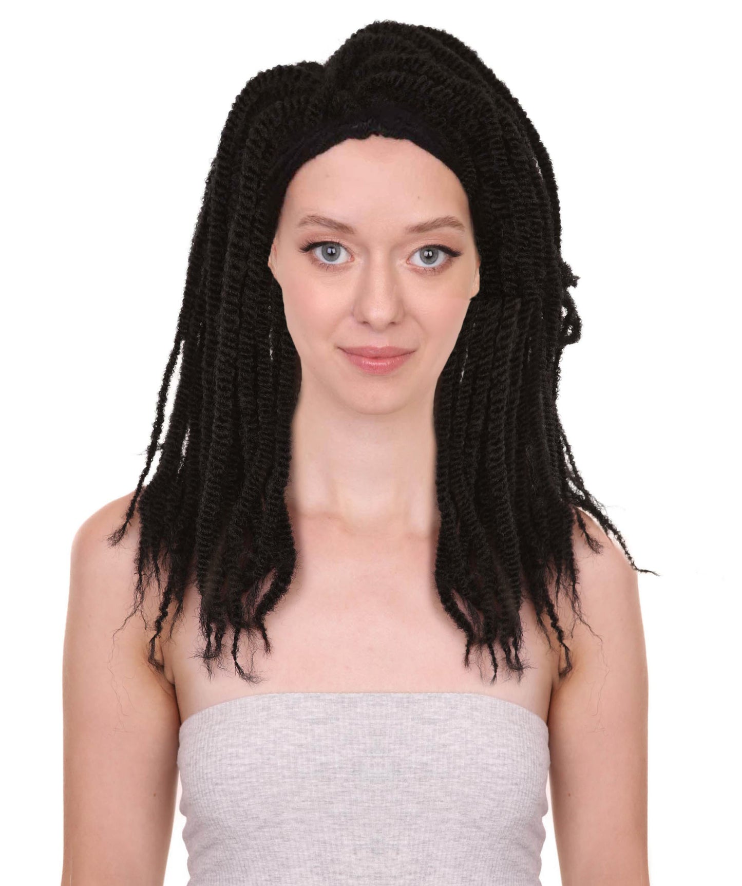 Wigs2youハロウィンパーティープレミアムレディースH-1942 美しい見た目のロングブラックドレッドロックウィッグ