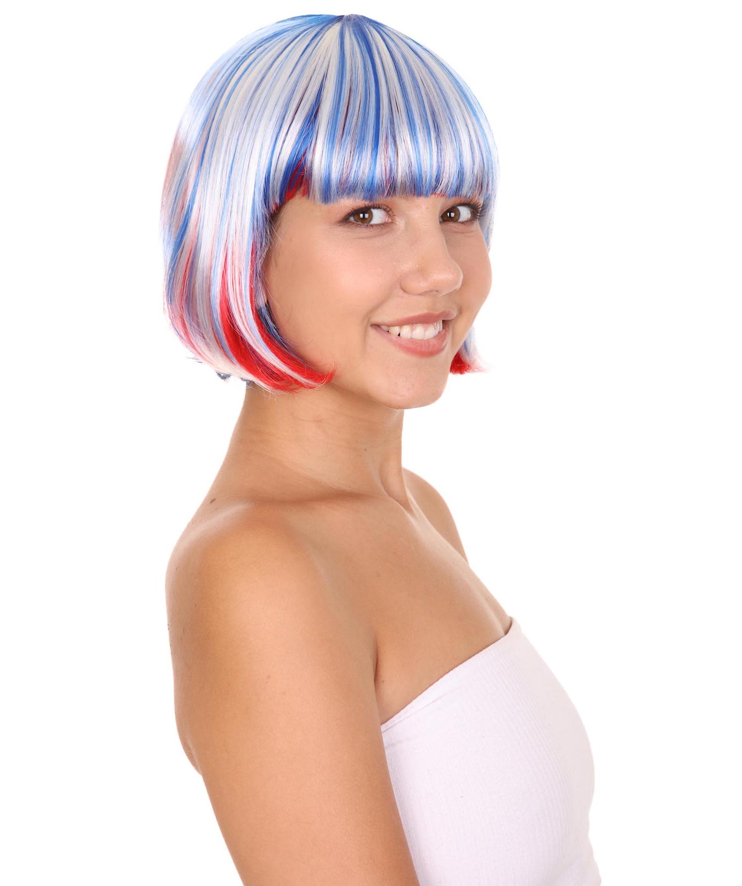 Wigs2youハロウィンパーティープレミアムレディースH-1928 着けやすい 非常に快適 パトリオティックボブウィッグ1