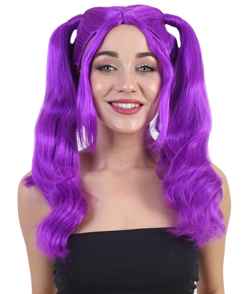 Wigs2you ハロウィンパーティー プレミアム レディース H-751 ドリー ピグテール ウィッグ ネオンパープル色