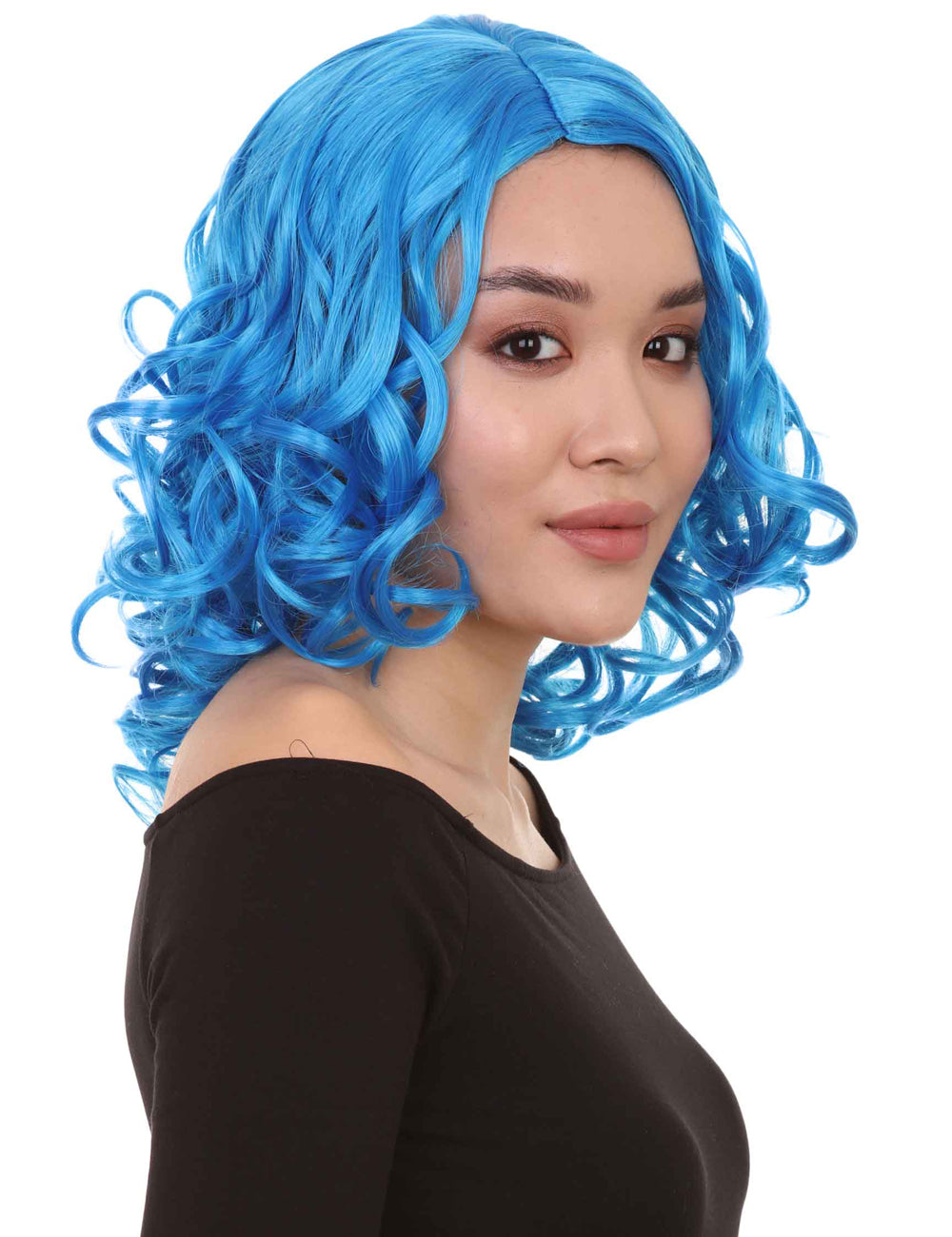 Wigs2you ハロウィン パーティー プレミアム レディース H-1401 着けやすい 快適なフィット感 カリフォルニア ガール ブルー カール ウィッグ
