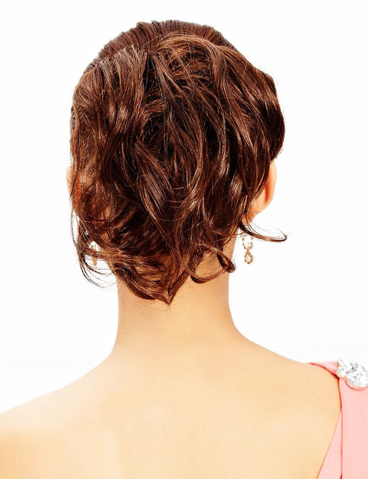 レディースファッション W-8304 ポニーテール オリジナルポイント ウィッグ ダーケストブラウン ヘアピース ウィッグ 合成繊維