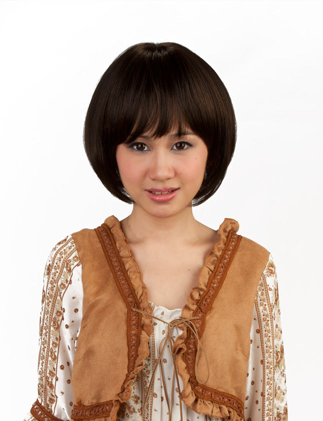 "ショートボブスタイル☆パッツン前髪でカワイイさUP☆ 耐熱素材なのでアレンジ自由自在 ウィッグネット付き♪ WS-2010 "