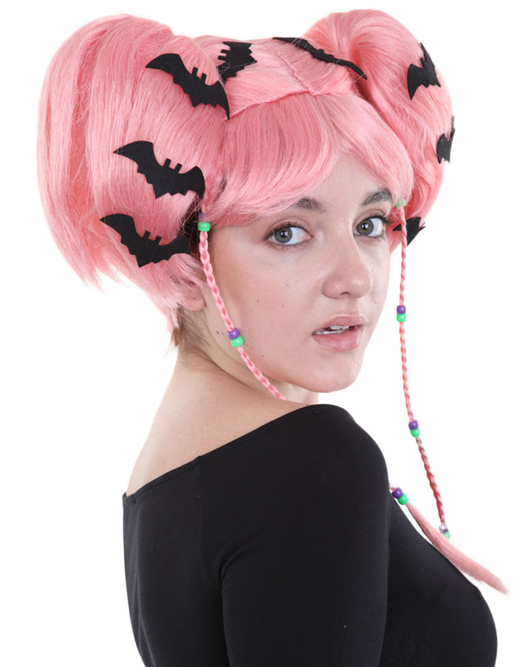 Wigs2you ハロウィンパーティープレミアム レディース H-715 バットエンジェルウィッグ コーラルカラー