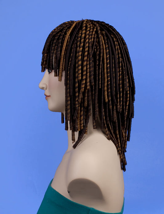 レディースファッション W-317 チャコールゴールデンブロンドHLパーティーウィッグ 合成繊維 パーティーに最適