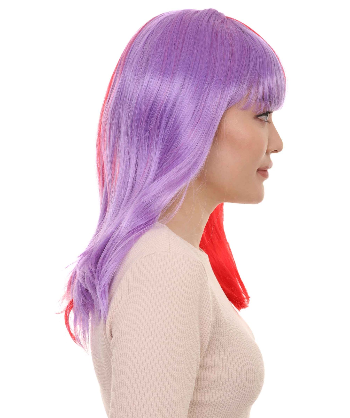 Wigs2you ハロウィンパーティ プレミアムレディース H-2020 着用しやすく とても快適 二色のパープルレッド ボブウィッグの経験
