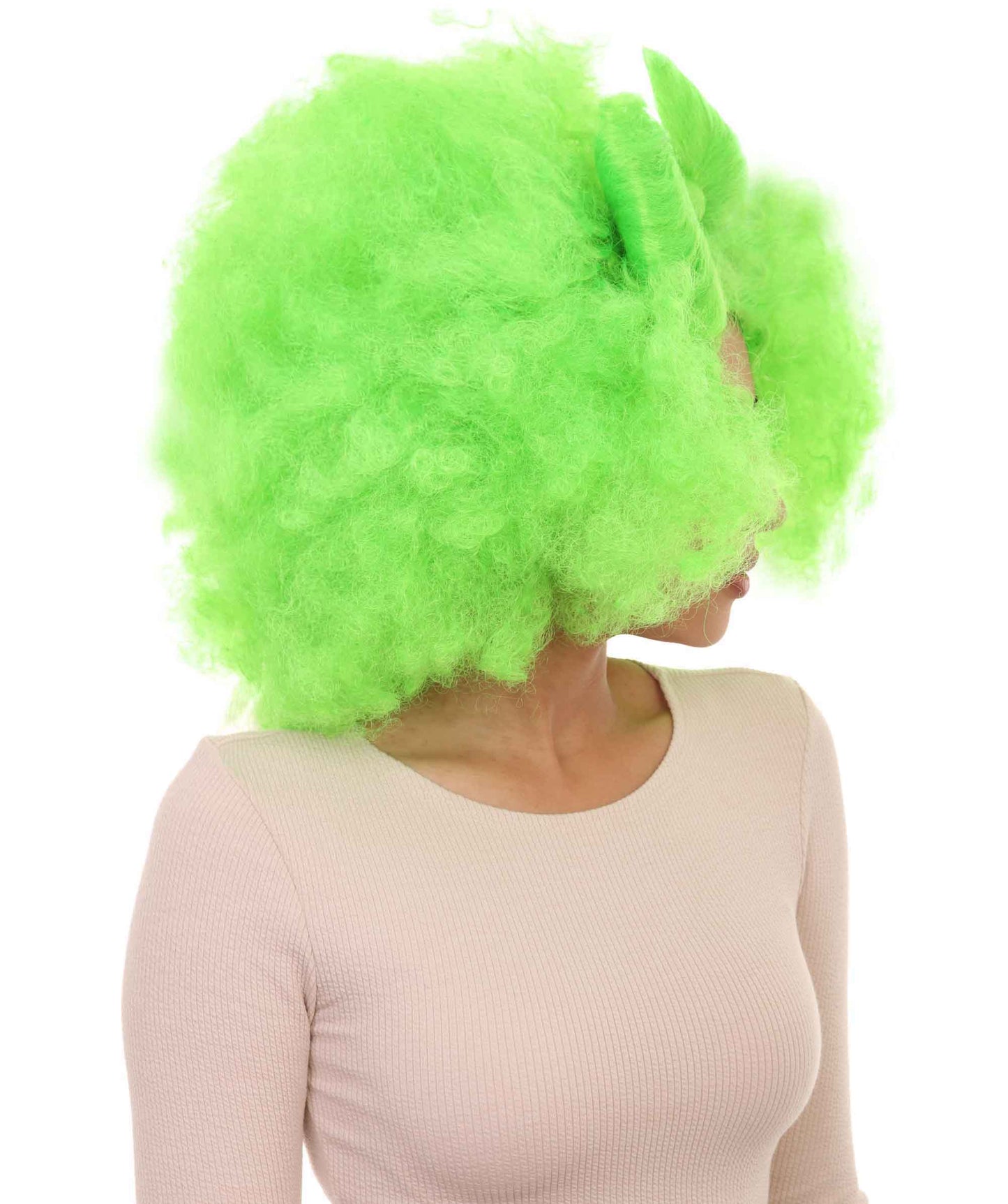 Wigs2you ハロウィン パーティー プレミアム レディース H-1238 着けやすい 快適なフィット感 ライム アフロ スモール ボウウィッグ