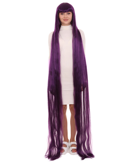 70エクストラロングバイオレット女性用ウィッグコレクション H-3263 華やかなハロウィンウィッグ プレミアム通気性のあるキャップレスキャップ