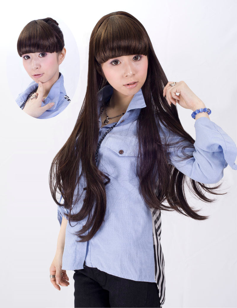 耐熱ハーフウィッグ★超ロングストレートスタイル♪大きめコームでしっかり固定！耐熱です♪ W-817