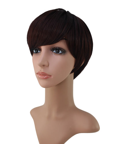 耐熱商品。束間の有る毛流れがおしゃれ、カジュアルになり過ぎない女っぽいショートスタイルです。 ウィッグネット付きW-1009