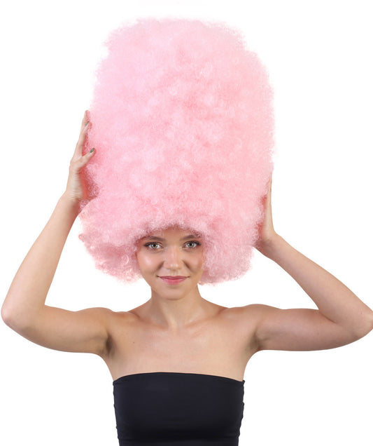 Wigs2youハロウィンパーティープレミアムレディースH-2006 着けやすい 非常に快適 スーパーサイズジャンボライトピンクアフロウィッグ