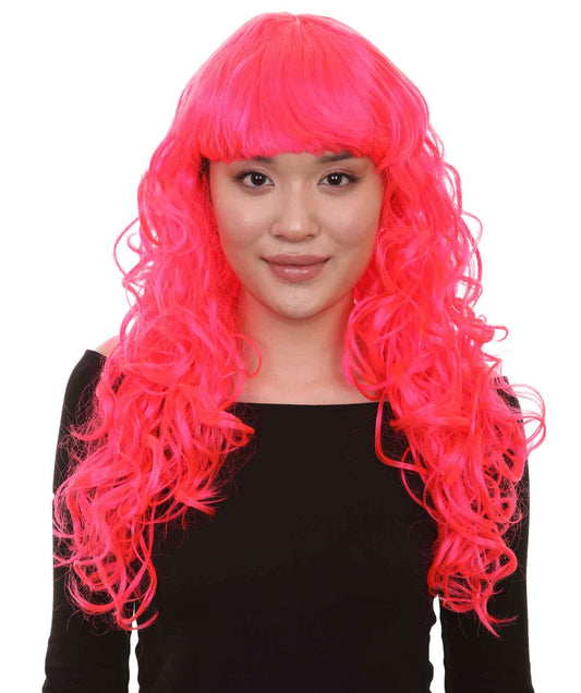 Wigs2you ハロウィンパーティープレミアム H-847 バットマン 女性ジョーカーウィッグ ネオンピンク色