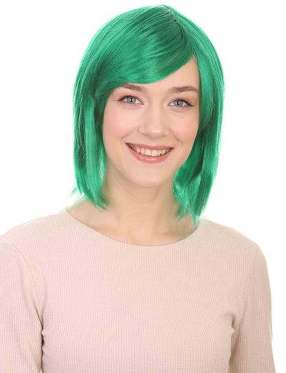 Wigs2you ハロウィン パーティー プレミアム H-1424 簡単に着用でき 快適なフィット感の女性ショート ダークグリーンウィッグ
