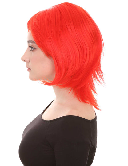Wigs2you ハロウィン パーティー プレミアム H-1417 簡単に着用でき 快適なフィット感の女性ショート ネオンレッドウィッグ